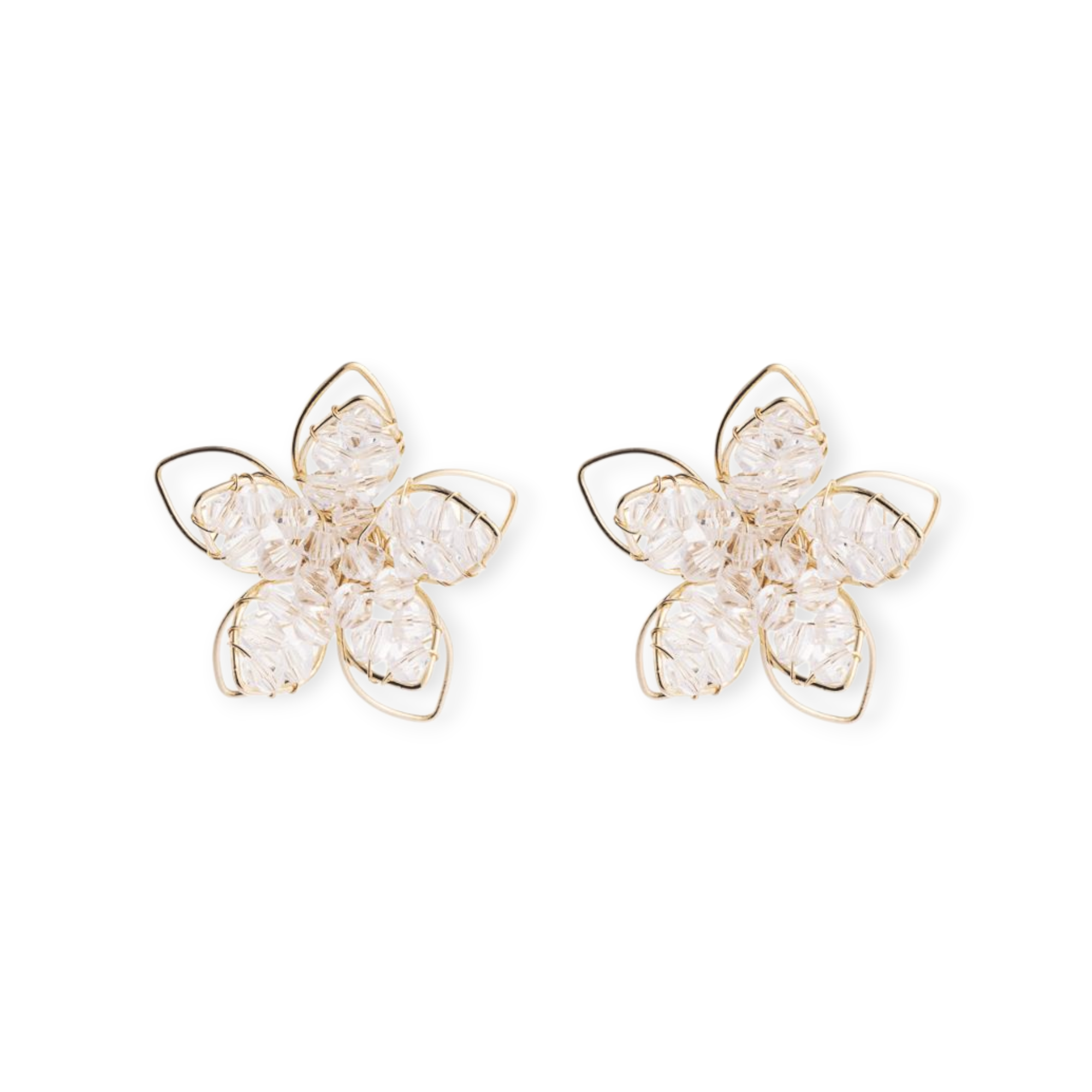 Crystal Hollow Flower Earrings